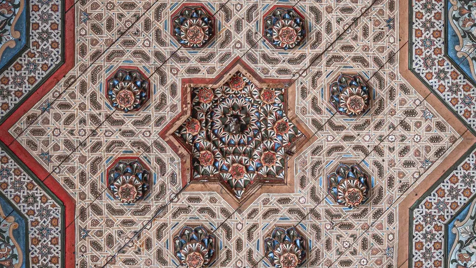 Painted ceiling in mosque
